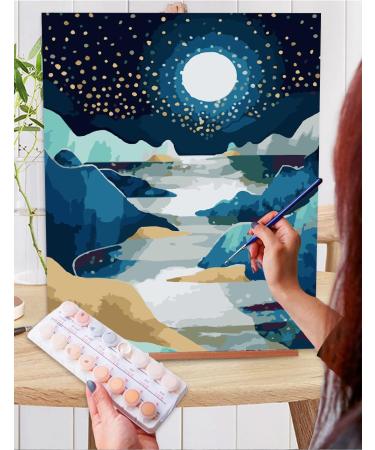 Paint by Numbers Kit for Adults and Kids - DIY Landscape Oil Painting Set (4 Pack 12x16 in) - Mountain Landscape Theme - Home Wall Decor - Acrylic Paints Included - Buy Online on GoSupps.com