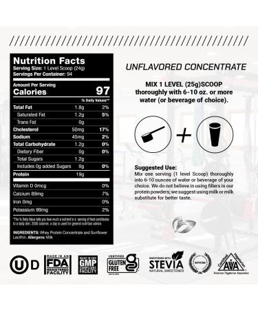 Muscle Feast Grass Fed Whey Protein Concentrate Powder - 5lb | 100% All Natural Hormone Free European Grass Fed Protein | 19g Protein, 97 Calories | Unflavored | 94 Servings - Buy Online on GoSupps.com