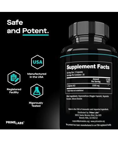 Prime Labs L Arginine (60 ct) + Organic Black Maca Capsules (60 ct) - Buy Online on GoSupps.com