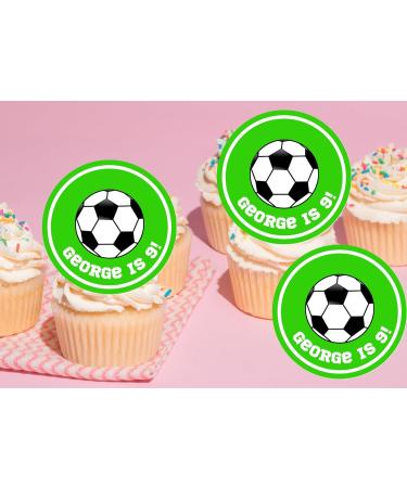 20 x Personalised Football party cupcake toppers wafer/icing uncut - (wafer paper red) Red Rice Paper - Buy Online on GoSupps.com