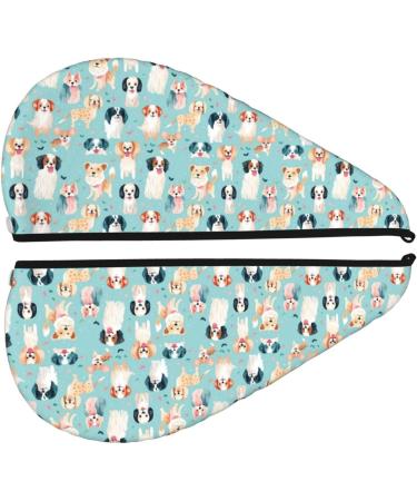 Hair Towel Wrap for Quick Drying | Colorful Dog Towel Turban with Button | Premium Hair Drying Towel - Buy Online on GoSupps.com