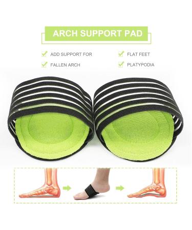 TSHAOUN 4 Pair Arch Support Compression Cushioned plantar fasciitis support Relief Plantar Fasciitis Sleeves Fallen Arches Heel Spurs for Men and Women (Black Green) - Buy Online on GoSupps.com