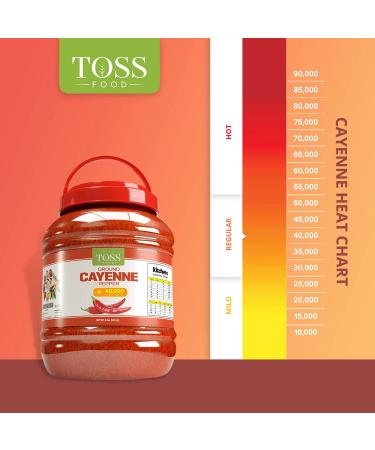 TOSS Hot Red Cayenne Pepper 40000 Heat Units - 6 LB Bulk - Premium Quality Spices - Buy Online on GoSupps.com