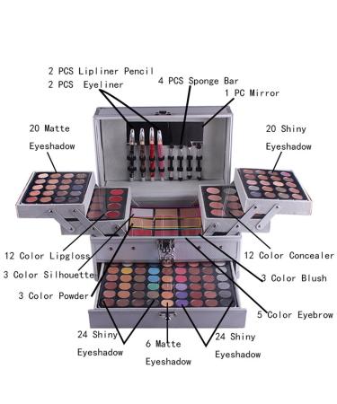 Pure Four Professional 132 Colors Eyeshadow & Lip Gloss Palette Makeup Kit | Versatile for Professionals & Personal Use - Buy Online on GoSupps.com