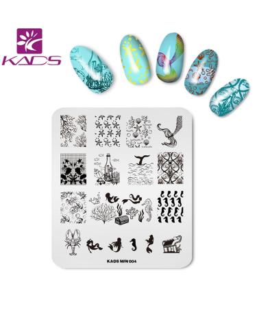 Buy KADS 7/6PCS Nail Art Stamp Plates - Flower Butterfly & Ocean Designs | Manicure Templates with 1 Stamper - International Shipping Available - Buy Online on GoSupps.com