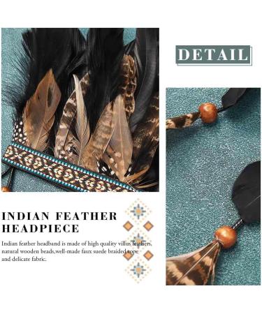 Zoestar Indian Feather Headband Tribal Feathers Crown Headpiece Carnival Headdress Festival Costume Hair Accessories for Women and Girls - Buy Online on GoSupps.com