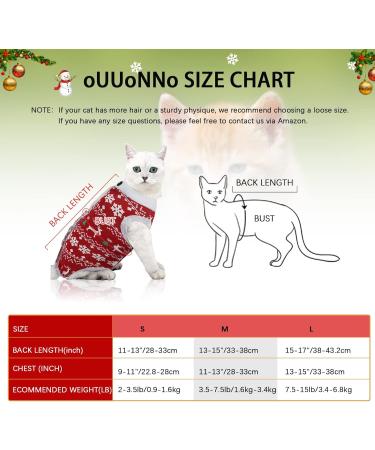 Ouuonno Cat Wound Recovery Suit - Ideal for Abdominal Wounds & Skin Diseases | Post-Surgery Pajama for Cats | E-Neck Band Alternative (Large Christmas Edition) - Buy Online on GoSupps.com