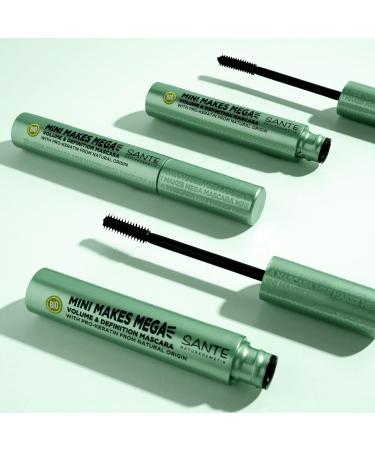 Sante Natural Cosmetics Mascara - Flexible Rubber Brush for Volume & Length Pro-Keratin Formula 8ml - Black - Mini Makes Mega - Buy Online on GoSupps.com