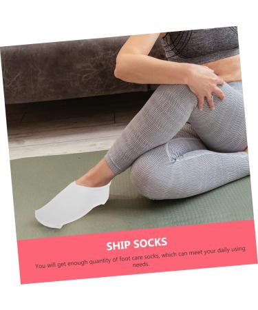 FRCOLOR 4pairs Moisturizing Socks Moisture Socks Aloe Socks Heel Protectors Heel Protector Socks Spa Socks Enhancing Socks Booties Foot Dry Cotton Spandex Cosmetic Silicone Socks White - Buy Online on GoSupps.com