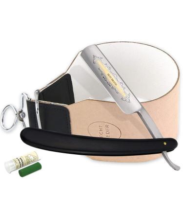 Razor with professional strop leather linen combo and paste from Solingen Shaving set offer for men as a gift idea