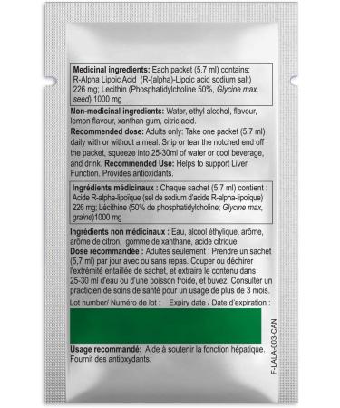 Lypo-Spheric R-Alpha Lipoic Acid - 30 Packets 226 mg R-ALA Per Packet - Liposome Encapsulated for Maximum Bioavailability - 100% Non-GMO - Buy Online on GoSupps.com
