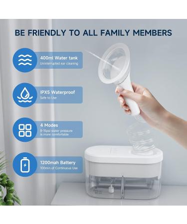 Electric Ear Wax Removal Kit with Irrigation Flushing System - 4 Cleaning Modes for Adults and Kids - Buy Online on GoSupps.com