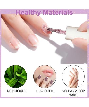 Nail Polish Sets 6PC Quick Dry Nail Polish Nail Varnish Long Lasting Nude Pink White Red Purple Glitter Nail Polish Non-Toxic Water Based Natural Nail Varnish Sets No Need Cure - Buy Online on GoSupps.com