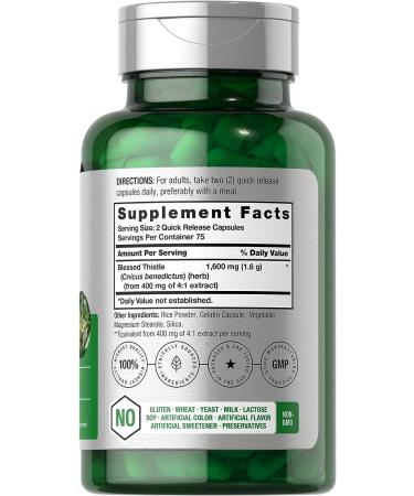 Blessed Thistle 1600mg Capsules - Max Potency for Breastfeeding - Non-GMO, Gluten Free Herb Supplement | 150 Count by Horbaach - Buy Online on GoSupps.com