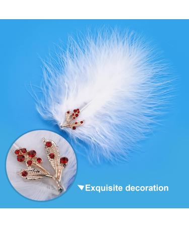 MWoot 4-Piece White Spring Fascinators Hair Clips | Handmade Feather Headdresses with Rhinestones | Stylish Hair Jewelry for Women & Girls | Perfect Party Hairpins - Buy Online on GoSupps.com