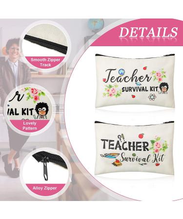 Teacher Appreciation Gift Set - 24 Piece Survival Kit, Makeup Pouch, Blessing Card Bracelet, and Cosmetic Bag for Teacher's Day - Elegant Style 9.1 x 5.9 Inch - Buy Online on GoSupps.com