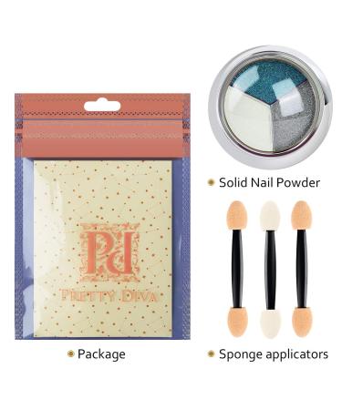 PrettyDiva Chrome Nail Powder Set - 3 in 1 Holographic, Mermaid, Chameleon Powders - Buy Online on GoSupps.com