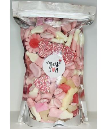 Best Mum Pink Filled Pick N Mix Sweet Treat Pouch Birthday Present Gift Mothers Day 600g - Buy Online on GoSupps.com