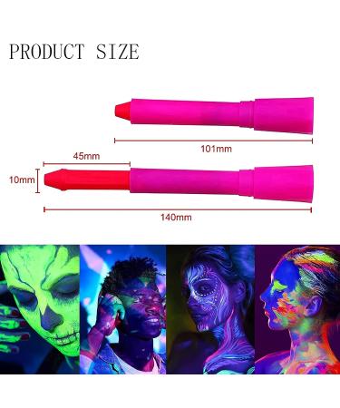 6PCS Saturey Glow Black Light Face & Body Paint Crayons - Neon Glow Makeup for Parties, Mardi Gras & Christmas - Buy Online on GoSupps.com