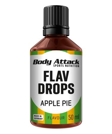 Body Attack Flav Drops 2 x 50 ml Apple Pie aroma drops for food sugar -free flavor drops without calories vegan & quality made in Germany Apple Pie 50 ml (2 Pack)