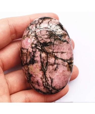 Manekieko Natural Rhodonite Worry Stones | Oval Palm Healing Crystal for Spa & Energy Massage - Shop Internationally - Buy Online on GoSupps.com