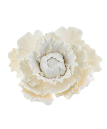 Global Sugar Art Premium Peony Sugar Cake Flower, White, Large, 1 Count by Chef Alan Tetreault