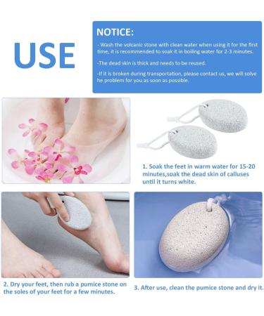 4Pcs Pumice Stone for Feet Includes 2Pcs Natural Pumice Stone 2Pcs Double Sided Pedicure Glass Stone for Feet and Hands Exfoliation to Remove Dead Skin - Buy Online on GoSupps.com