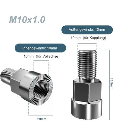 Buy EMTB Axis Adapter - Universal Bicycle Pendant Cup Adapter - M10 x 1.0 - Unisex Silver | International Shipping - Buy Online on GoSupps.com