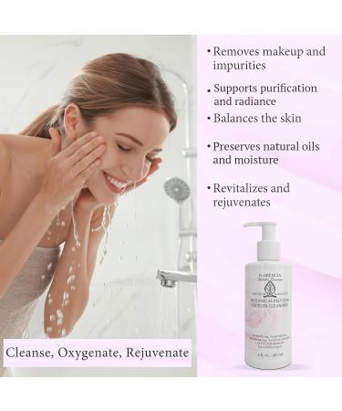 Florencia Botanical Peptide Oxygen Cleanser - Oil-Free Daily Foaming Gel Face Wash for Dry Oily or Sensitive Skin - With Peptides Botanicals Glycoproteins - Revitalizing Cleanser 6 oz - Buy Online on GoSupps.com