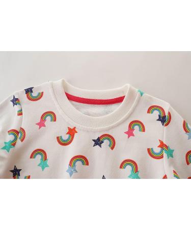 Girls Cotton Sweatshirt | Long Sleeve Casual Jumper | Toddler T-Shirt for Ages 1-12 | White | Size 4-5 Years - Buy Online on GoSupps.com
