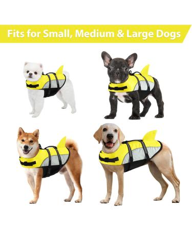 Alagirls Dog Life Jacket with Handle - Yellow Gray Pet Swimming & Rafting Size L (55-68cm Chest) - Buy Online on GoSupps.com