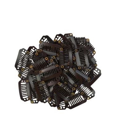 50 Pieces Dark Brown Hair Extensions Clips - 28mm 9-Teeth Rubber Metal Snap Clips for Wigs - Buy Online on GoSupps.com