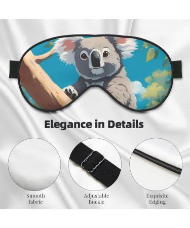 Buy Happy Koala Unisex Blackout Sleep Eye Mask - Adjustable Elastic Design for Home Travel & Yoga - Buy Online on GoSupps.com