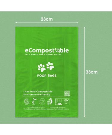 eCompostable Dog Poo Bags Biodegradable Poop Bags For Dogs Unscented Doggy Waste Bag 23x33cm Leak Proof Dog Cat litter Bags Green- Dog Poop Bags 8 Rolls - 120 Count - Buy Online on GoSupps.com