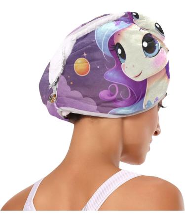 Super Absorbent Stars Purple Unicorn Hair Towel 2 Pack | Quick Dry Hair Turbans for Women & Girls | Perfect Hair Drying Accessories - Buy Online on GoSupps.com