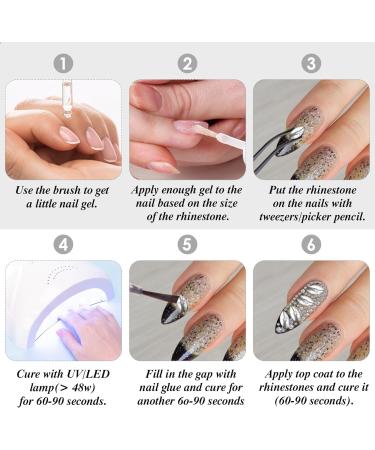 1300Pcs Crystal Nail Rhinestones Set with Pickup Pen & Tweezer - Multi Shapes 3D Rhinestones for Nail Art, Makeup & Crafts - Transparent - Buy Online on GoSupps.com