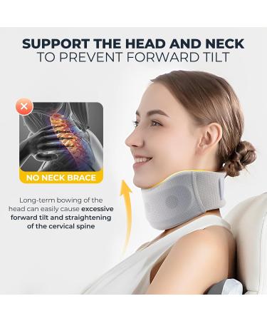 Neck Brace - Foam Cervical Collar for Pain Relief & Spine Support | Comfortable Gray Neck Support for Sleep - Medium Size - Buy Online on GoSupps.com