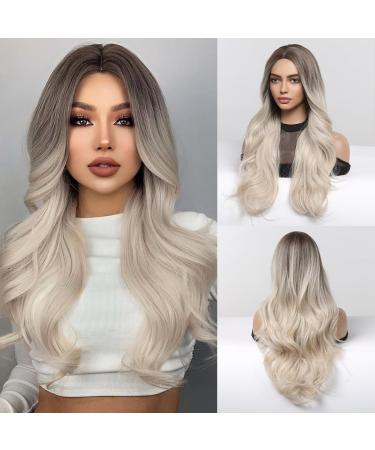 Testar 24 inch ombre blonde wig long blonde wigs Natural curly wavy artificial hair sweet wigs glutic wig for everyday/halloween/party/cosplay - Buy Online on GoSupps.com