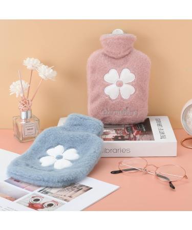 500ML Cute Mini Hot Water Bottle with Plush Cover - Neck, Shoulder, Hand, and Feet Warmer for Women and Kids - Includes 2 Removable Covers - Buy Online on GoSupps.com