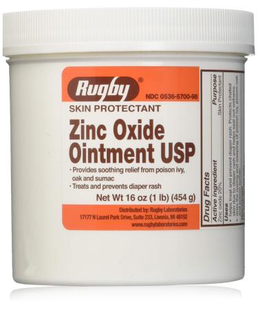 Rugby Zinc Oxide Skin Protectant Unscented Ointment 16 oz. Jar