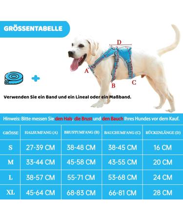 Belpro Multi-Purpose Dog Harness - No Pull Adjustable Reflective Vest for Large Dogs (Blue L) - Durable Handle & Dog Dishes Included - Buy Online on GoSupps.com