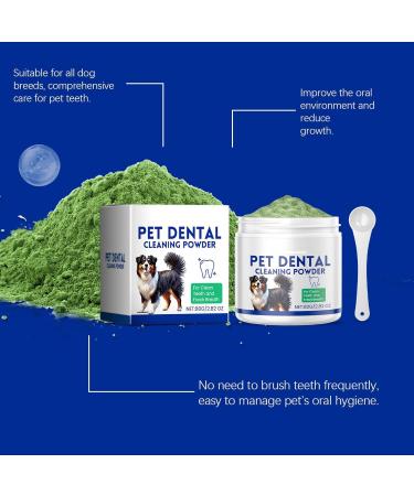 Powder for Dogs Teeth 80g Teeth Cleaning Stain Remover - Safe Dog Breath Freshener Plaqueoff Powder with Scoop for Small Medium Large Dogs - Buy Online on GoSupps.com