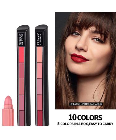 KTouler 5-in-1 Matte Lipstick Set - 10 Colors, Velvet Hydrating Formula for Long-Lasting Wear - Perfect Makeup Gift for Girls and Women - Buy Online on GoSupps.com