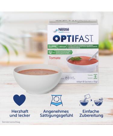 Optifast Tomato Diet Soup Protein-Rich Meal Replacement for Weight Loss | 8x55g | Quick & Delicious Meal Solution with Essential Vitamins & Minerals - Buy Online on GoSupps.com
