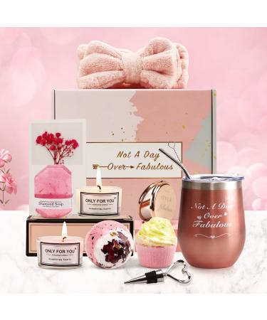 Birthday Gifts for Women  Happy Birthday Basket  Gifts for Mom  Unique Gift Box for Sister Grandmother Bestie Coworker Female- Thank You Gifts with Cup & Bath Spa Relaxation Set