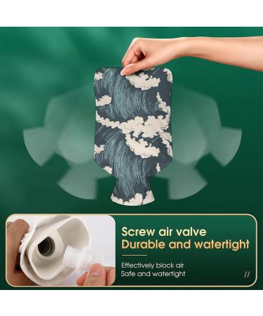 Shop Hot Water Bottle with Lid - Waves Rubber Bag for Pain Relief Cramps and Foot Warmth - Ideal for Hot & Cold Therapy - Buy Online on GoSupps.com