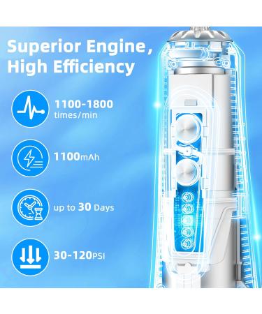 Portable Water Flosser Cordless 300ML Oral Irrigator with 5 Modes 6 Tips IPX7 Waterproof & USB Rechargeable for Home & Travel Black - Buy Online on GoSupps.com