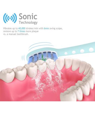 Sonic Electric Toothbrush for Adults - 5 Modes 2 Min Timer Battery Powered Unisex | International Shipping - Buy Online on GoSupps.com
