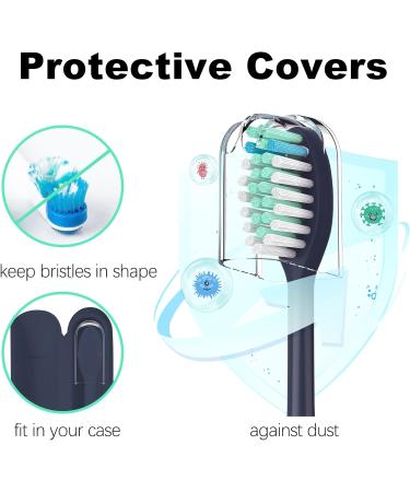 USHON Toothbrush Replacement Brush Heads for HY1100 & HY1200 - 4 Pack (Midnight Navy Blue) | Philips One Electric Toothbrush Compatible - Buy Online on GoSupps.com