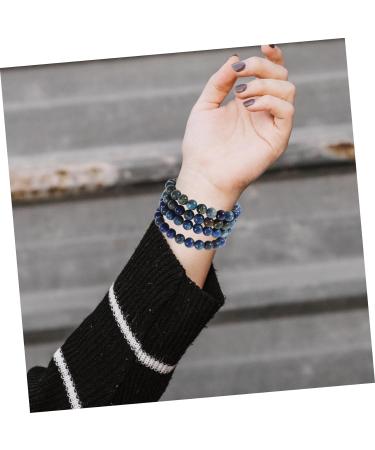 NUOBESTY 2Pcs beaded layered bangle semi-finished product stone beads wristband Stone delicate Scattered beads Material Bracelet Turquoise decorative bracelet bead bracelet gem Blue 0.60X0.60X0.60CM - Buy Online on GoSupps.com